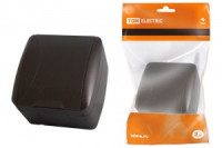 TDM Селигер роз. 1 мест. земля ОУ IP54 16А с крышкой шоколад (10!) SQ1818-0213