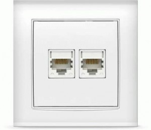 UNIVersal Бриллиант роз. компьют. СУ 2 мест. бел. (керам. осн., RG45) 1079