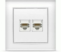 UNIVersal Бриллиант роз. компьют. СУ 2 мест. бел. (керам. осн., RG45) 1079