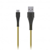 Дата-кабель USB(A)шт. - microUSBшт. Smartbuy, &quot;карбон&quot;, прочный,1м, 2А, желтый (iK-10n-2 yellow)