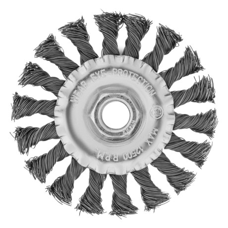 Щетка для УШМ 100 мм, М14, плоская, крученая проволока 0.5 мм Matrix