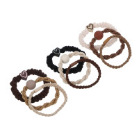 ЮНИLOOK Резинки для волос 3шт, d5,5см, полиэстер, пластик, 3 цветовых сочетания, ACS-109