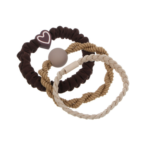 ЮНИLOOK Резинки для волос 3шт, d5,5см, полиэстер, пластик, 3 цветовых сочетания, ACS-109