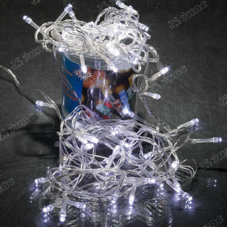 Гирлянда LED L-0-2 72 ламп прозрачный провод белый