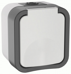 IEK TORS роз. 1 мест. ОУ (земля, крышка) 16А IP55 TS220 серо-белый TS-R16-16-55-K41