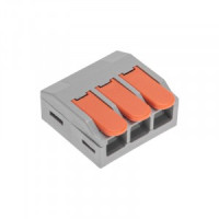 REXANT Клемма универс. СМК 222-613/221-613, 3-проводная серая 0,5-4/6 мм2 (25 шт/уп) цена/шт 07-5271