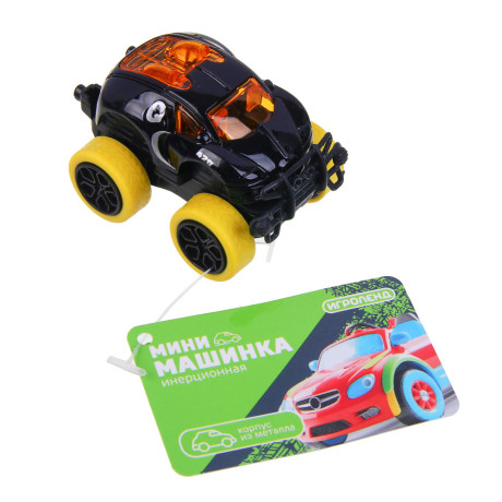 ИГРОЛЕНД Инерционная мини машинка, металл, ABS+PS+PP+TPR, 6х4,5х4 см, 8 диз.