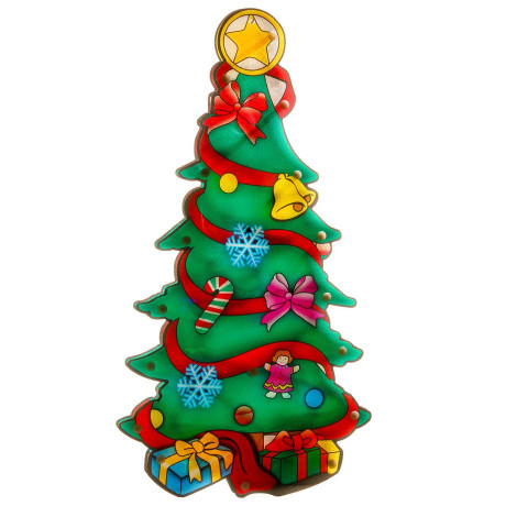 Гирлянда-панно ЕЛКА ЦВЕТНАЯ/Н-44см, 20 лампочек,ПВХ/