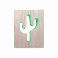 Apeyron Ночник св/д &quot;Кактус&quot; 1.2W 2хLR6 МДФ 180х25х230 зеленый 12-186