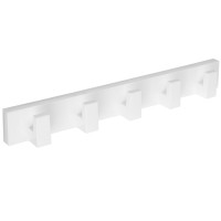 Вешалка настенная для ванной комнаты 390x48мм, 5 крючков, пластик, белый