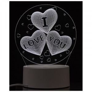 Energy ночник Три сердца EN-NL 22, 3W, красный свет, база, 17*14см 106253