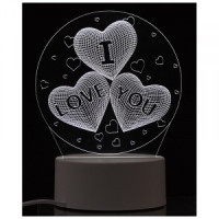 Energy ночник Три сердца EN-NL 22, 3W, красный свет, база, 17*14см 106253