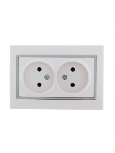 Lezard Мира роз. СУ 2 мест. 16А бел. с серой вставкой (керамика, корпус PC) 701-0215-128