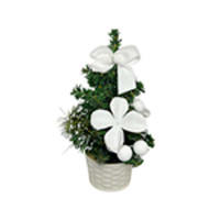 Елка настольная 20см в корзине с белыми украшениями Z-23A13N/12(144