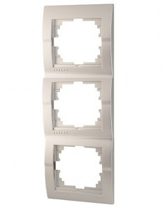Lezard DERIY рамка 3 мест. верт. металлик серый