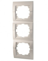 Lezard DERIY рамка 3 мест. верт. металлик серый