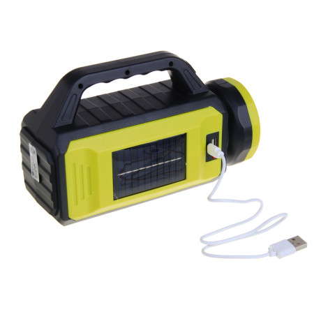 ЕРМАК Фонарь прожектор, солнечная батарея, 2COB+LED, 5 режимов, 2000мАч, 85х130х195 мм, красный свет