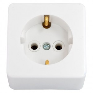 Bylectrica роз. ОУ 1 мест. 16А бел. (земля, корпус ABS) (РА16-209)