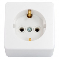 Bylectrica роз. ОУ 1 мест. 16А бел. (земля, корпус ABS) (РА16-209)