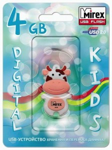 Флэш-диск USB 4 ГБ  Mirex COW PEACH 4GB (ecopack)