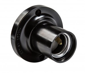 ASD/InHome Патрон E27 Ф П-01 E27 карболит потолочный, черный, прямой 70.5x55.5 IP20 2238