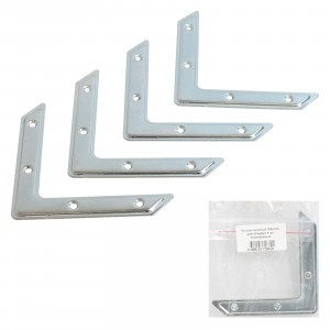 Уголок оконный 100х100 цинк б/шуруп 4 шт. Инд.упаковка+ШК (цена за 4шт) (125) Кунгур