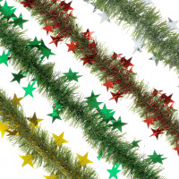 СНОУ БУМ Мишура 10x200см, ПЭТ, с фигурным декором, ПВХ, цвета в ассортименте, 26-336