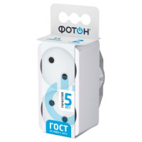 ФОТОН АМ  6-2 разветвитель (тройник) 2роз. 6А белый (линейный), арт.12321