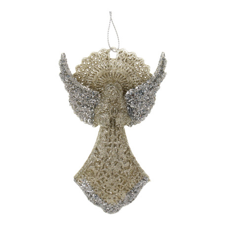 СНОУ БУМ Подвеска декоративная "Ангел" 13 см, пластик, глиттер, золото