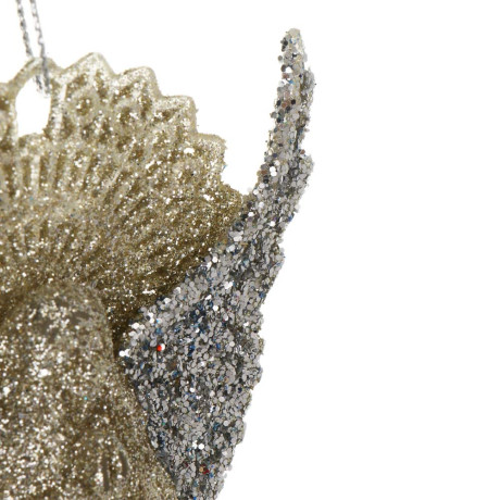 СНОУ БУМ Подвеска декоративная "Ангел" 13 см, пластик, глиттер, золото