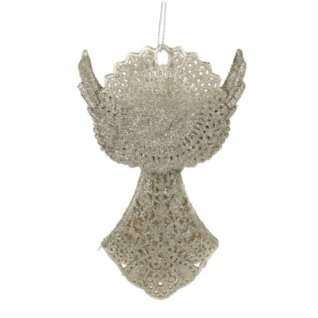 СНОУ БУМ Подвеска декоративная "Ангел" 13 см, пластик, глиттер, золото