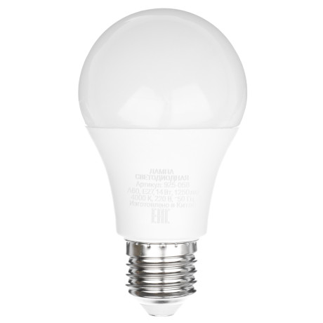 FORZA Лампа светодиодная A60 14 Вт, Е27, 1250 Лм, 4000 К, 175-265 В, Ra>80, IRF <5%, 1 год гар.