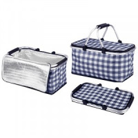 Термосумка складная с алюминиевым каркасом CB-7046-1 серая клетка, 48*27*24см 104856 Ecos