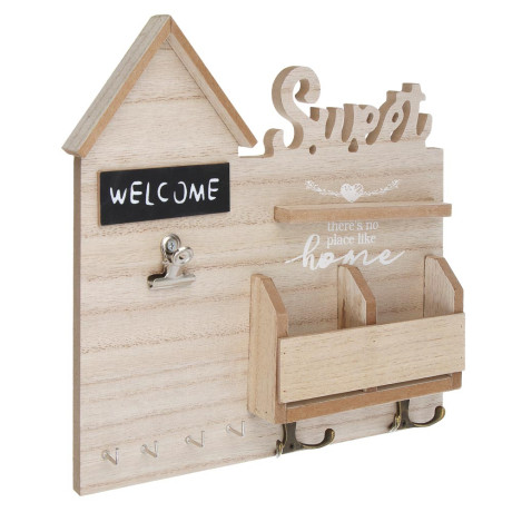 Ключница открытого типа, с полками, 8 крючков, 28x26см, МДФ, металл