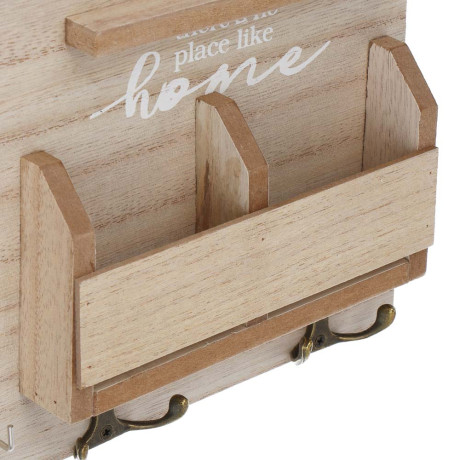 Ключница открытого типа, с полками, 8 крючков, 28x26см, МДФ, металл