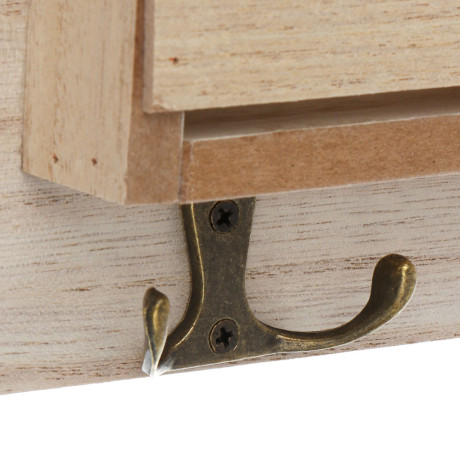 Ключница открытого типа, с полками, 8 крючков, 28x26см, МДФ, металл