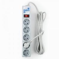 Power Cube (КУБ) Классик сет. удл.-фильтр ПВС 3х0.75 5роз. 5м 10А СЕРЫЙ (РФ) SPG-B-15