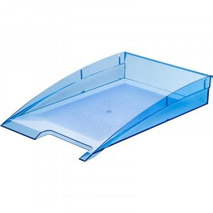 Лоток д/бумаг Attache City прозр. Синий 479429