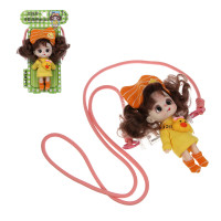 Держатель для телефона с куклой 13см на шнурке, пластик, текстиль, 10,5х8х13 см