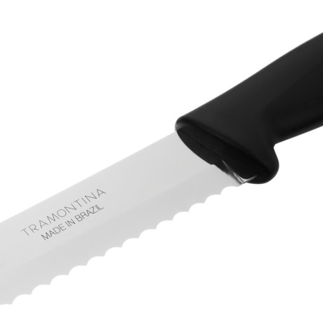 Tramontina Plenus Нож для хлеба 18см, черная ручка, 23422/107