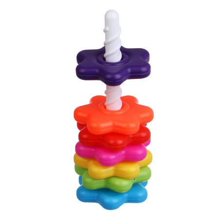 Развивающая игрушка пирамидка "Шестерёнки" 8 деталей, PE, 12х12х28см