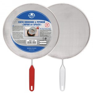 Сито "Экран от брызг", плоское с ручкой, d=24см (кратность 6шт!!!), пластик, сталь AN11-30 Мультидом