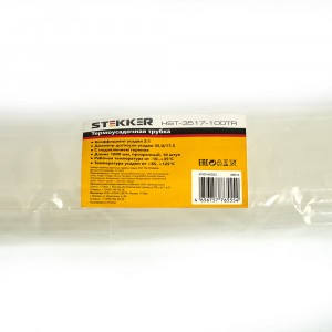 Stekker термоусадка трубка ТУТ 35/17,5 мм 1м  прозрачная, уп 10!!, цена за 1 шт HST-3517-100TR 49014