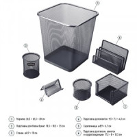 Настольный набор из металла Berlingo "Steel&Style", 6 предметов, с корзиной, черный Арт.287215