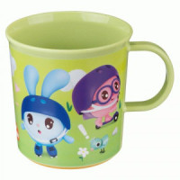 Кружка детская с декором и нескользящим дном 200мл "МАЛЫШАРИКИ" салатовый 431336910 Бытпласт