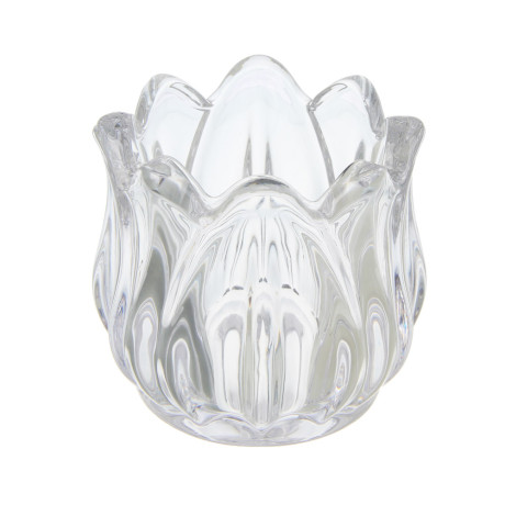 Подсвечник тм LADECOR "Цветок тюльпана" стеклянный, 7x7x6,7 см