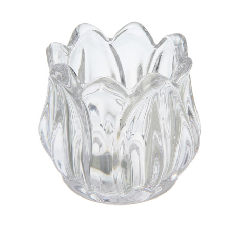 Подсвечник тм LADECOR "Цветок тюльпана" стеклянный, 7x7x6,7 см