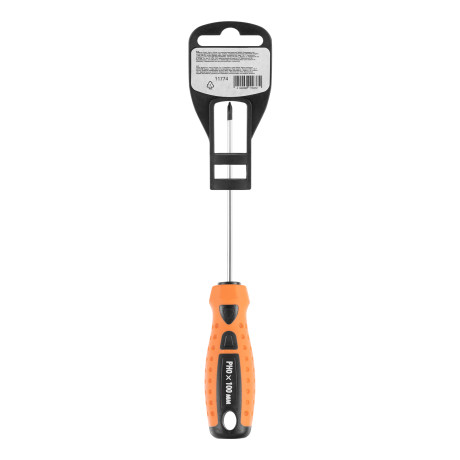 Отвертка "Point", PH0 х 100 мм, CrV, двухкомпонентная рукоятка Sparta