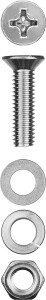 Винт (DIN965) в компл. гайка (DIN934), шайба (DIN125), шайба пруж. (DIN127), M5 x 30мм, 14 шт, ЗУБР
