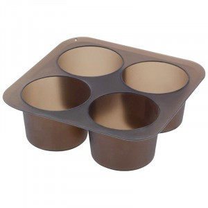 Форма д/льда SKANDI, 4 круглые ячейки по 100мл, 15,3*15,3*4,7см, силикон 107656 Mallony